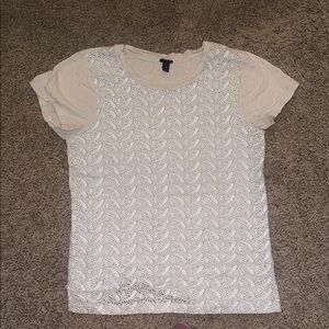 j crew —vintage…Elegant White Lace Women's Top—small